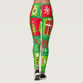 Leggings Joyeux Noël Bright Noel Rouge et Vert (Dos)