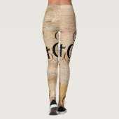 Leggings Joyeux Noël Calligraphie religieuse Bois rustique (Dos)