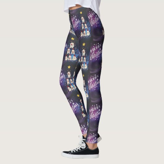 Leggings Joyeux Noël chien (Gauche)