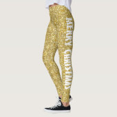 Leggings Joyeux Noël classique Parties scintillant or (Gauche)