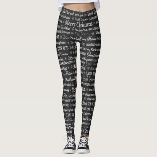 Leggings Joyeux Noël en plusieurs langues Thunder_Cove (Devant)