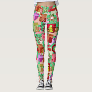 Leggings Joyeux Noël en toute transparence formes géométriq
