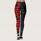 Leggings Joyeux Noël étoilé nuit sur votre couleur (Dos)