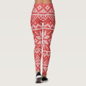 Leggings Joyeux Noël Fair Isle Snowflakes Rouge & Blanc (Dos)