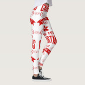 Leggings Joyeux Noël Joyeux Nouvel An Blanc & Rouge (Droite)