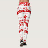 Leggings Joyeux Noël Joyeux Nouvel An Blanc & Rouge (Dos)