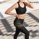 Leggings Joyeux Noël Joyeux Nouvel An Moderne Noir & Or