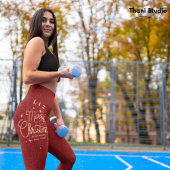 Leggings Joyeux Noël Joyeux Nouvel An Moderne Rouge & Or