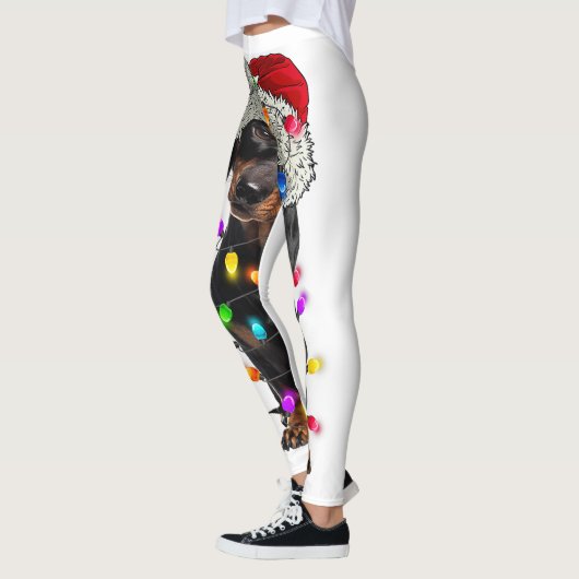 Leggings Joyeux Noël Lumières Palm Tree Beach Noël Pyjama (Gauche)