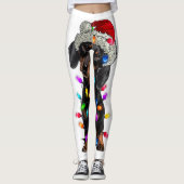 Leggings Joyeux Noël Lumières Palm Tree Beach Noël Pyjama (Devant)