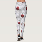 Leggings Joyeux Noël Rouge brillant bal ornement (Dos)
