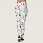 Leggings Joyeux Noël Snowman Snowflakes Motif (Dos)