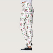 Leggings Joyeux Noël Unicorne et bonbons de vacances (Gauche)