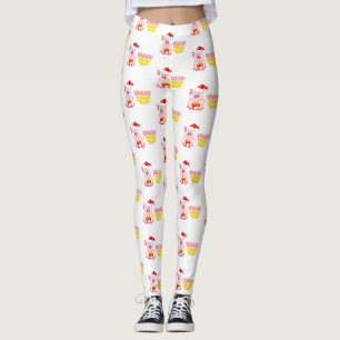 Leggings joyeux nouvel an santa claus noël cochon