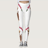Leggings Joyeux rennes de Noël (Devant)