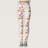 Leggings Joyeux script de calgraphie de Noël (Devant)