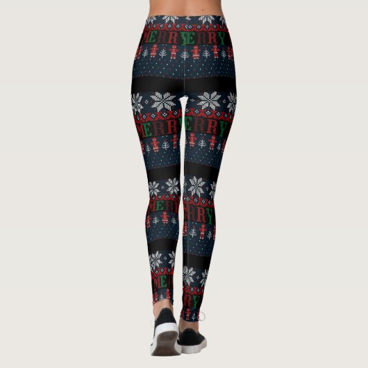 Leggings Joyeux tricot de Noël (Dos)