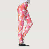Leggings Joyeux Valentines Jour Rose Coeurs colorés & Bokeh (Droite)