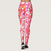 Leggings Joyeux Valentines Jour Rose Coeurs colorés & Bokeh (Dos)