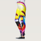 Leggings Joyful Splash: Laughing Emoji Art (Gauche)