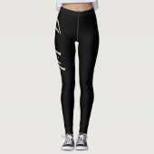 Leggings Judith écriture main or blanc (Devant)