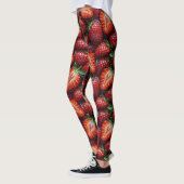Leggings Juicy Fresh Red Strawberries Summer Fruit Pattern (Gauche)