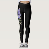 Leggings Juillet Fleur de naissance, Larkspur pourpre sur N (Devant)