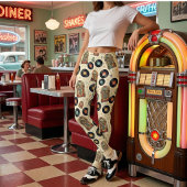 Leggings Jukebox Rétro & Disques Vinyles : Rock 'n' Roll de