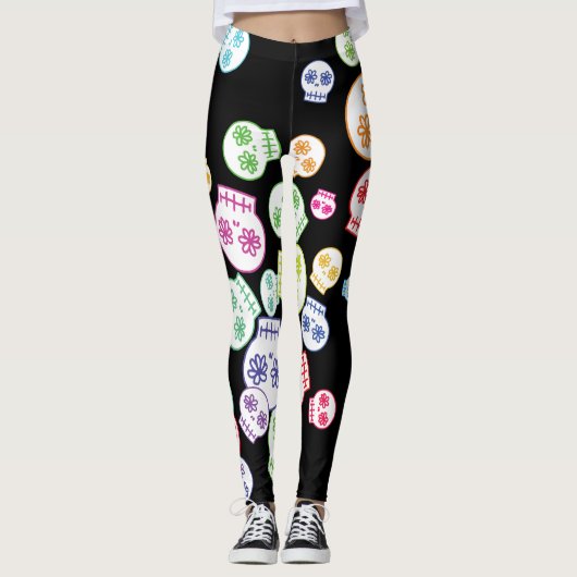 Leggings Jumble De Crânes Douces (Devant)
