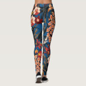 Leggings Jungle Chic : Bleu foncé Exotique. (Dos)