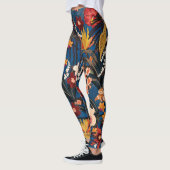 Leggings Jungle Chic : Bleu foncé Exotique. (Gauche)