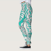 Leggings Jungle Feuille Tropical Floral sans fil (Gauche)