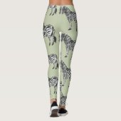 Leggings Jungle Zebra Wild Motif & Nom personnalisé (Dos)
