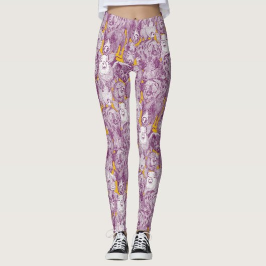 Leggings just pigs purple yellow (Devant)
