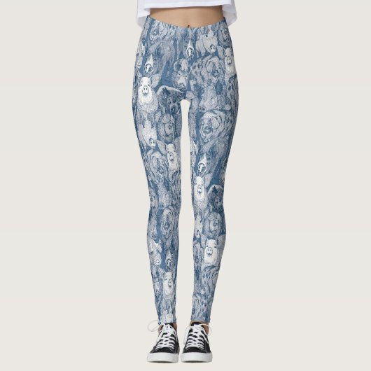 Leggings juste des cochons cobalt denim (Devant)