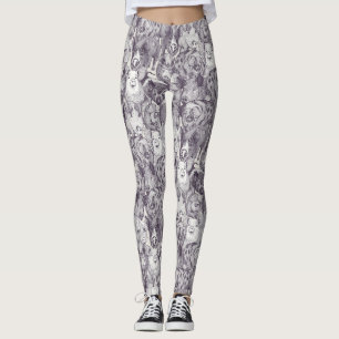 Leggings juste des cochons mûre blanc fort