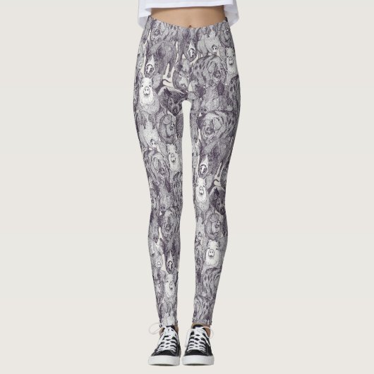 Leggings juste des cochons mûre blanc fort (Devant)