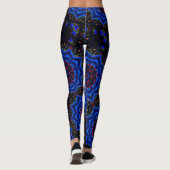 Leggings Kaleidoscope avec cercle, dégradé saumon à bleu (Dos)