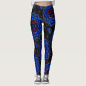 Leggings Kaleidoscope avec cercle, dégradé saumon à bleu (Devant)