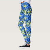 Leggings Kaleidoscope bleu et jaune (Gauche)