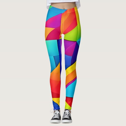 Leggings Kaleidoscope couleur géométrique (Devant)