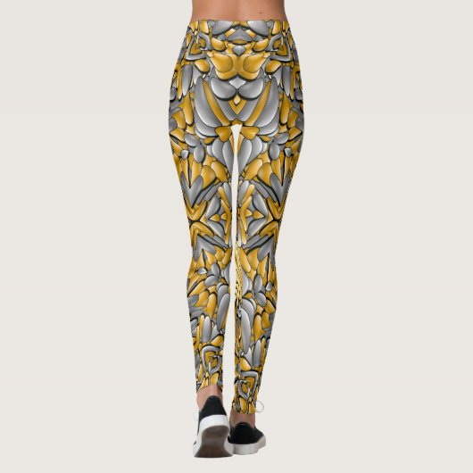 Leggings Kaléidoscope de cru d'argent d'or de métal (Dos)
