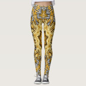 Leggings Kaléidoscope de cru d'argent d'or de métal (Devant)