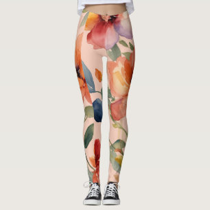 Leggings Kaleidoscope floral : conception de fleurs multico
