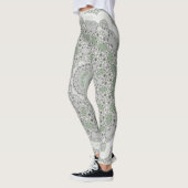 Leggings Kaleidoscope Fractal Mandala - vert gris (Gauche)