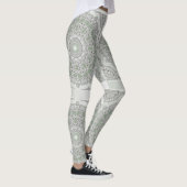 Leggings Kaleidoscope Fractal Mandala - vert gris (Droite)
