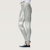 Leggings Kaleidoscope Fractal Mandala - vert gris (Gauche)