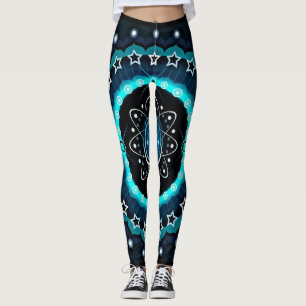 Leggings Kaleidoscope Mandala avec un Arrière - plan noir