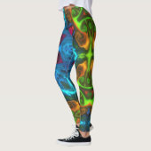 Leggings Kaleidoscope psychédélique bleu rose et vert (Gauche)