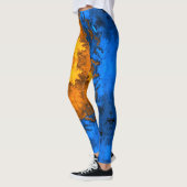 Leggings Kaleidoscope psychédélique Fleur jaune et bleu (Gauche)